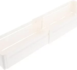 Retractable Storage Box with Internal Dividers for Makeup, Skincare & Nails - Expandable Japanese-Style Organizer for Space Saving