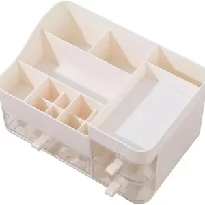 Makup Organizer with Convenient Compartments - Durable Cosmetics Storage Box for Vanity and Jewelry (100 Characters)