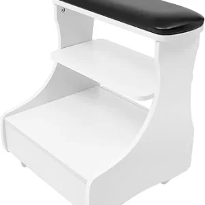 Foot Bath Stool with Wheels, Brakes, Storage Drawer and Removable Shelf - Spa Pedicure Manicure Chair for Salon or Home