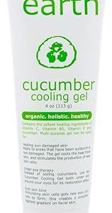 Cucumber Cooling Gel with Organic Aloe Vera & Vitamin C for Face and Body - 4 oz