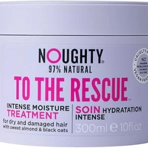 Noughty 97% Natural Hydrating Hair Treatment Mask for Dry, Frizzy, Damaged Hair with Sweet Almond and Black Oat, Sulphate Free Vegan 300ml