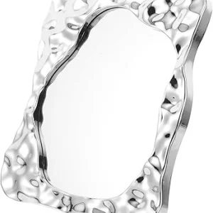Minimalist Tabletop Vanity Mirror - Elegant Aesthetic Design for Makeup Routine - Multi Functional Glass Cosmetic Mirror for Bedroom