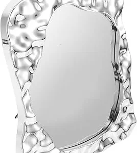 Makeup Shelf with Minimalist Style Mirror - Elegant Desktop Decor for Bedroom and Bathroom Vanities