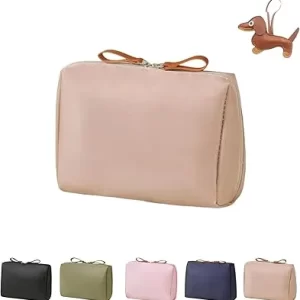 Women's Large Capacity Khaki Makeup Bag - Organizer Pouch for Cosmetics Storage and Travel Accessories By Tidynook