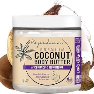 Coconut Body Butter for Dry Skin - Watermelon & Freesia Scented Shea Body Butter with Coconut, Cupuaçu & Murumuru Oils for Women