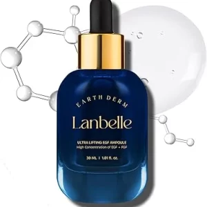 LANBELLE Ultra Lifting EGF FGF Serum with Centella Asiatica & Hyaluronic Acid - Improves Skin Elasticity, Reduces Lines & Spots, Hydrating Korean Skincare (100 characters)