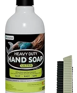 Mechanic Hand Cleaner with Brush - Grease & Dirt Remover Soap for Auto Repair, Manufacturing & DIY - 35oz