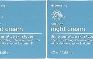 Apricot Night Cream with Hydrating Ingredients for Dry Skin - 2 Pack (1.65oz Each)