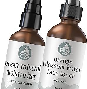 Ocean Mineral Moisturizer and Orange Blossom Toner Skincare Duo for Refreshing Hydration