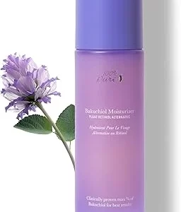 100% Pure Bakuchiol Facial Moisturizer - Natural Retinol Alternative with Anti Aging Antioxidants, Hyaluronic Acid, Squalene - Daily Skincare for Women & Men (1.7 fl oz)
