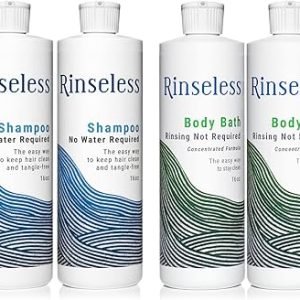 Waterless Shampoo & Body Wash 16oz (Pack of 2) - No Rinse Concentrated Formula