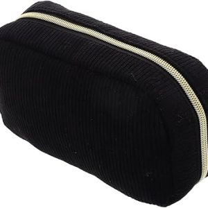 Women's Corduroy Toiletry Bag Makeup Organizer for Travel - Large Stylish Functional Cosmetic Bag