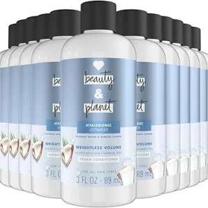 Love Beauty and Planet Volumizing Conditioner For Thin Fine Hair, Coconut Water & Mimosa, No Silicones Parabens Dyes, 12 x 3 oz