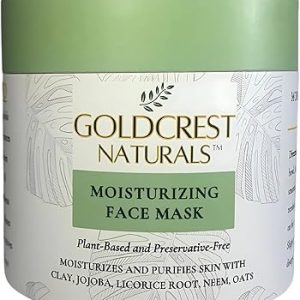 Moringa Neem Clay Face Mask for Dry Sensitive Acne-Prone Skin, 100% Natural & Organic Plant-Based