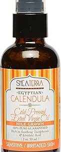 Shea Terra Egyptian Calendula Extra Virgin Oil - Soothe Irritated, Weathered & Sunburned Skin - All Natural & Organic - 2 oz